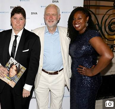 Linda Riley with Jeremy Corbyn and Dawn Butler